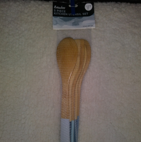 NWT! CORE KITCHEN 5 PC BAMBOO UTENSILS - Picture 1 of 2